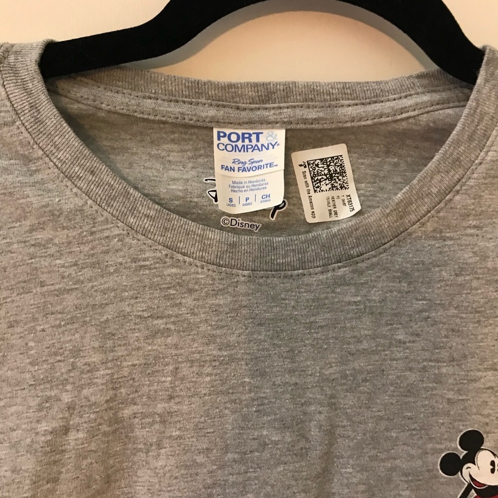DISNEY CLASSIC MICKEY MOUSE GRAPHIC T-SHIRT Top Size S Gray PORT & COMPANY NWOT - Picture 3 of 7